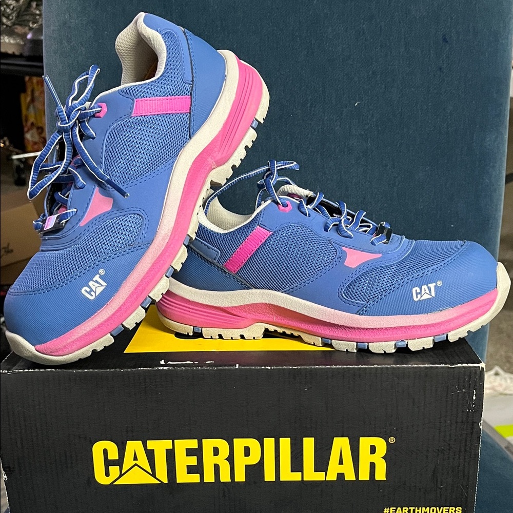 Caterpillar Women's Vibrant Blue and Pink Sneakers
